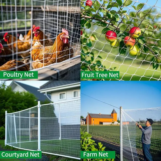 Alt view image 4 of 7 - Bird Netting, 12 x 50 Feet, 1-inch Square Mesh, Heavy Duty Nylon Garden Protection Against Birds (12X50FT-1'')