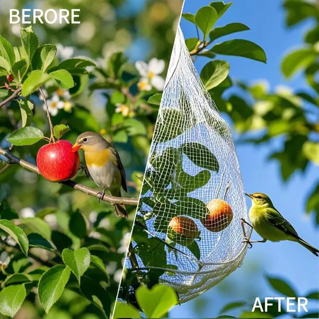 Alt view image 6 of 7 - Bird Netting, 12 x 50 Feet, 1-inch Square Mesh, Heavy Duty Nylon Garden Protection Against Birds (12X50FT-1'')
