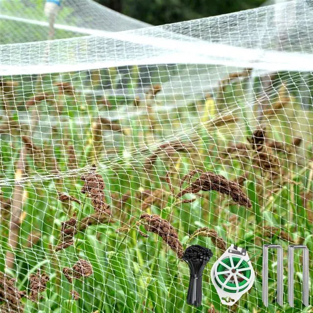 Alt view image 7 of 7 - Bird Netting, 12 x 50 Feet, 1-inch Square Mesh, Heavy Duty Nylon Garden Protection Against Birds (12X50FT-1'')