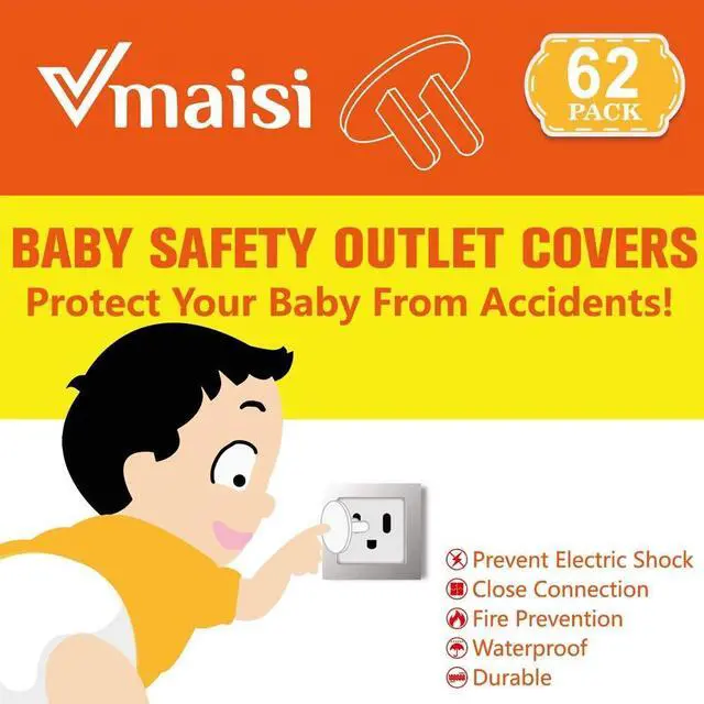 Alt view image 4 of 5 - 62 Pieces Outlet Covers ChildProof Plug Protector - Baby Proofing Electrical Safety Outlet Plugs for Unused Wall Outlets, Home Travel Hotel Child Safety