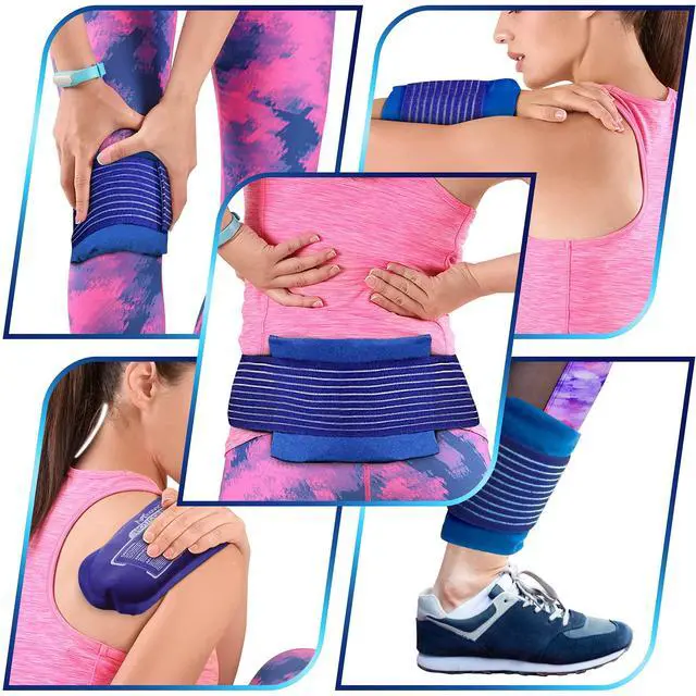 Alt view image 4 of 7 - Reusable Hot and Cold Ice Packs for Injuries (3-Piece Set), Joint Pain, Muscle Soreness and Body Inflammation - Reusable Gel Wraps - Adjustable & Flexible for Knees, Back, Shoulders, Arms and Legs