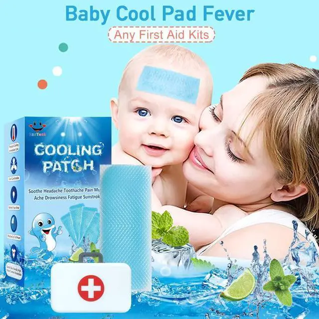 Alt view image 3 of 7 - 20 Sheets Cooling Patches for Fever Discomfort & Pain Relief, Cooling Relief Fever Reducer, Soothe Headache Pain, Pack of 20 Blue