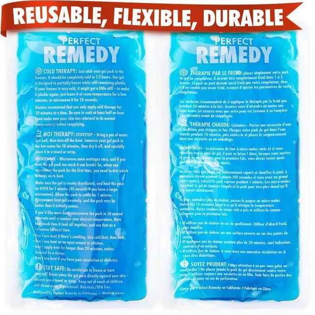 Main image of 2-Pack Gel Ice Packs for Injuries Reusable, Hot & Cold Pack thats Durable, Soft & Flexible, Fast Relief & Recovery (Blue, Reg 2PK)
