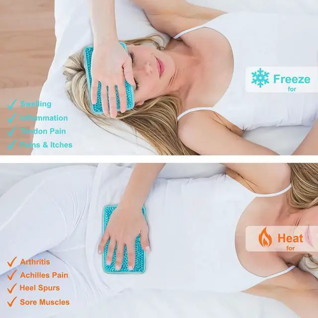 Alt view image 3 of 7 - Gel Beads Ice Pack Ice Bag with Strap-1 Pack Reusable Hot & Cold Pack Compress for Knee, Shoulder, Foot, Back, Ankle, Neck, Hip, Elbow, Wisdom Tooth-7.76''x4.93''(Blue)