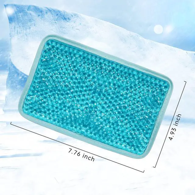 Alt view image 6 of 7 - Gel Beads Ice Pack Ice Bag with Strap-1 Pack Reusable Hot & Cold Pack Compress for Knee, Shoulder, Foot, Back, Ankle, Neck, Hip, Elbow, Wisdom Tooth-7.76''x4.93''(Blue)