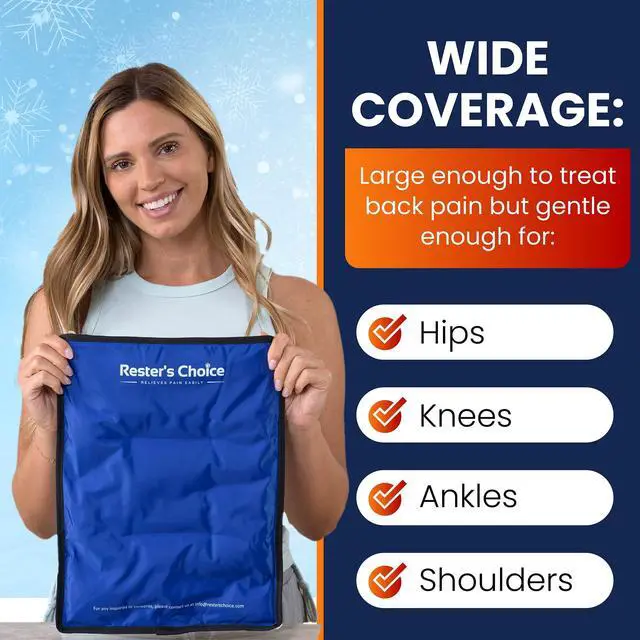 Alt view image 2 of 7 - Gel Soft Flexible Ice Pack for Injuries Reusable - (Large: 11"x14.5") for Hip, Shoulder, Knee, Back - Comfy Cold Pack Compress for Swelling, Bruises, Surgery