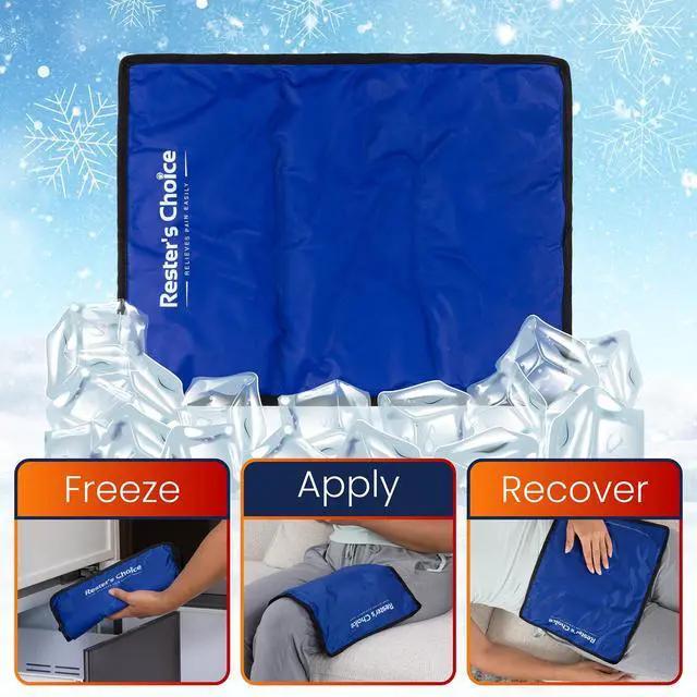 Alt view image 4 of 7 - Gel Soft Flexible Ice Pack for Injuries Reusable - (Large: 11"x14.5") for Hip, Shoulder, Knee, Back - Comfy Cold Pack Compress for Swelling, Bruises, Surgery
