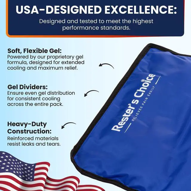 Alt view image 6 of 7 - Gel Soft Flexible Ice Pack for Injuries Reusable - (Large: 11"x14.5") for Hip, Shoulder, Knee, Back - Comfy Cold Pack Compress for Swelling, Bruises, Surgery