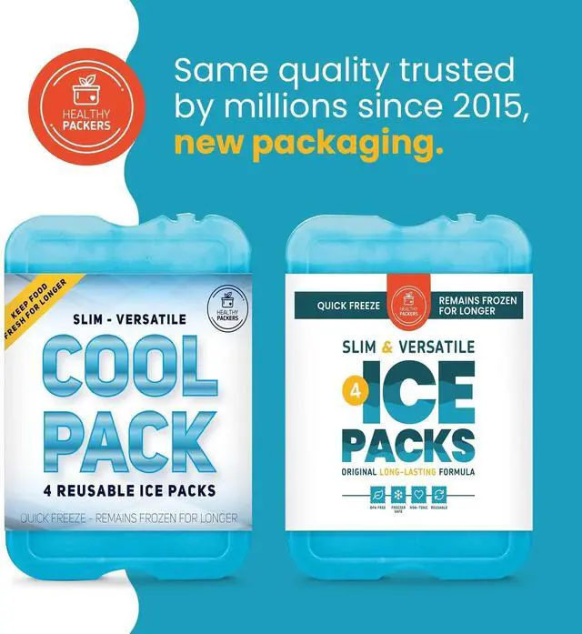 Alt view image 7 of 7 - Ice Packs for Lunch Boxes & Coolers - Freezer Packs - Original Cool Pack | Cooler Accessories for Beach, Camping & Fishing | Slim & Long-Lasting Reusable Ice Pack for Cooler (Set of 4)