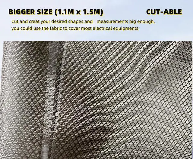 Alt view image 2 of 6 - Faraday Fabric Nickel Copper Military Grade Blocking Cloth 43.3"x59" - Material Protection for DIY Cage, Box, Curtains, WiFi, GPS