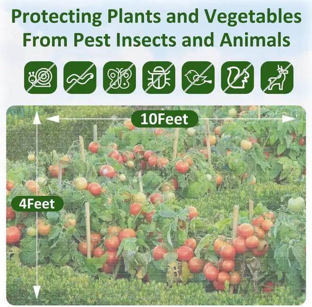 Alt view image 2 of 7 - Ultra Fine Garden Netting, 4'x10' Plant Netting Pest Barrier for Garden Protection Row Cover Raised Bed Screen Mesh Greenhouse Mosquito Net, Protecting Tree Plants Vegetable Flowers Fruits