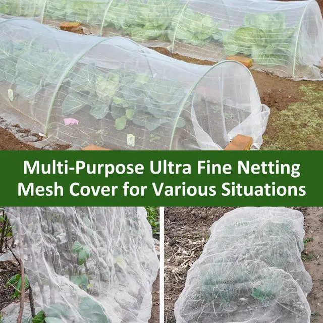 Alt view image 5 of 7 - Ultra Fine Garden Netting, 4'x10' Plant Netting Pest Barrier for Garden Protection Row Cover Raised Bed Screen Mesh Greenhouse Mosquito Net, Protecting Tree Plants Vegetable Flowers Fruits