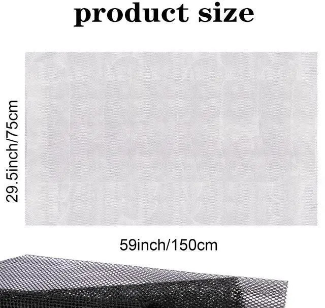 Alt view image 3 of 7 - 29.5 X 59 Inch Black Mesh Fabric Slightly Stretchy for Backpack Pocket and Straps, Netting Clothes, Netting Bag Shopping Bag