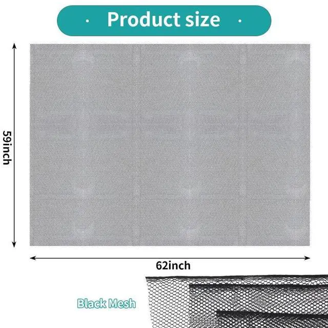 Alt view image 2 of 7 - Black Mesh Fabric, 62 x 59 Inch Soft Mesh Netting Slightly Stretchy for Shopping Bag, Backpack Pocket and Straps and Netting Clothes (Black)