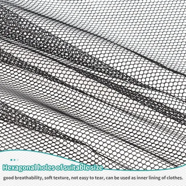 Alt view image 3 of 7 - Black Mesh Fabric, 62 x 59 Inch Soft Mesh Netting Slightly Stretchy for Shopping Bag, Backpack Pocket and Straps and Netting Clothes (Black)