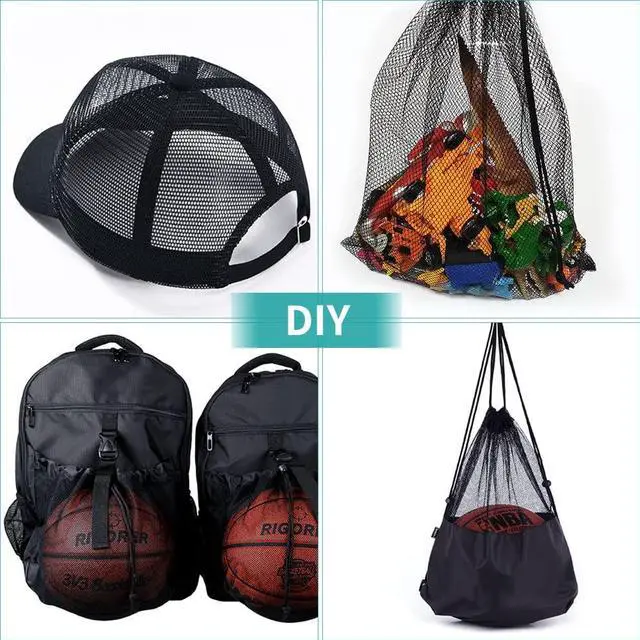Alt view image 4 of 7 - Black Mesh Fabric, 62 x 59 Inch Soft Mesh Netting Slightly Stretchy for Shopping Bag, Backpack Pocket and Straps and Netting Clothes (Black)