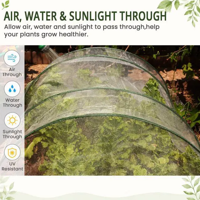 Alt view image 5 of 6 - 8Ft x 10Ft Garden Netting, Fine Mesh Insect Netting for Plant Protection, Mosquito Bug Bird Barrier Mesh Cover for Vegetables Fruits Flowers Raised Beds