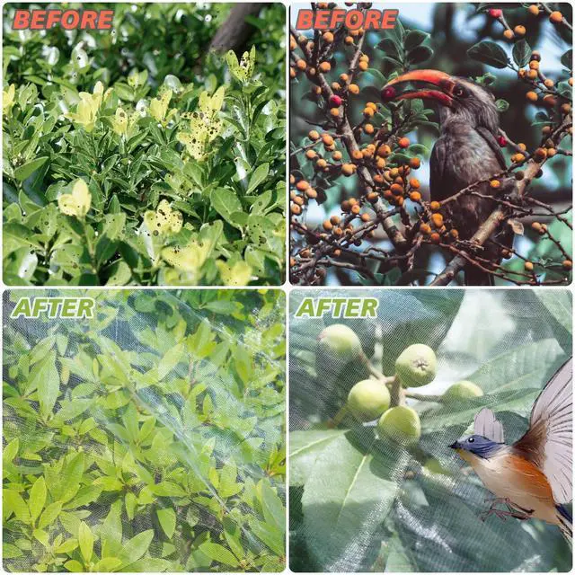 Alt view image 4 of 7 - Garden Netting,8x33Ft Mosquito Insect Birds Animals Barrier Protection Net Ultra Fine Garden Mesh Netting Plant Covers for Vegetable Plants Fruits Flowers Trees Greenhouse Row Cover