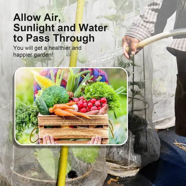 Alt view image 2 of 7 - Insect Netting Pest Barrier: 4'x10' Bug Netting for Garden Protection Mosquito Net Fine Mesh Cicada Tree Net Greenhouse Row Cover for Crops Plants Vegetables Flowers Fruits Silver