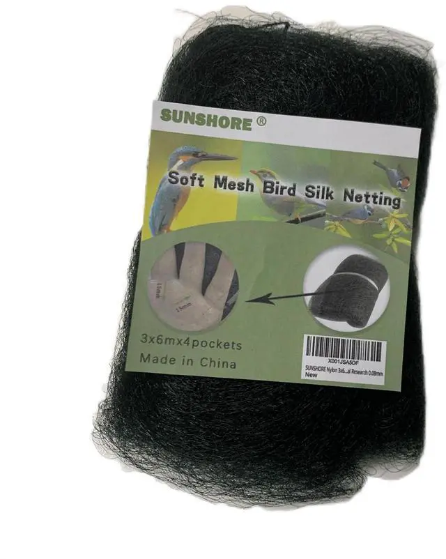 Alt view image 2 of 7 - Nylon 3x6m 15mm mesh Size Bird Mist net Anti Bird Netting Silk Netting for Biological Research 0.08mm