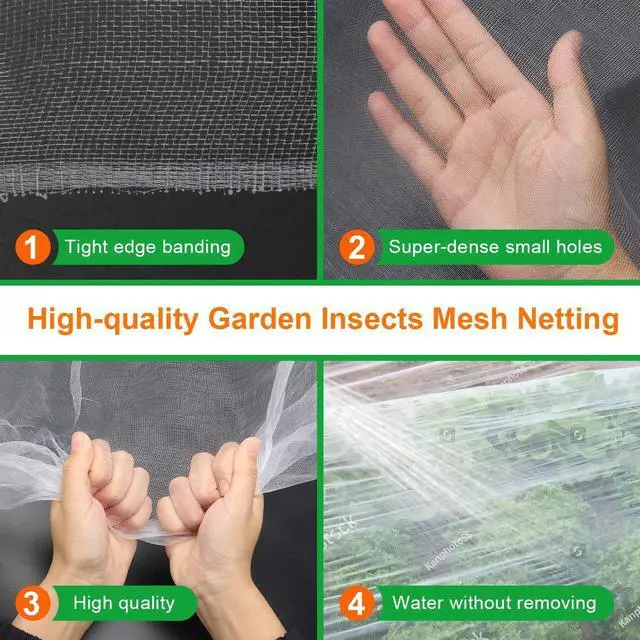 Alt view image 4 of 7 - White Bug Net, Garden Netting for Against Insects Bird Plant Vegetable Barrier for Against Squirrels, Insects Mesh Netting (6.5 X 16 FT)