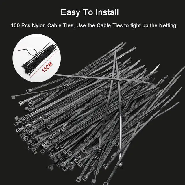 Alt view image 4 of 6 - Anti-Bird Netting, 33FT x 16.4FT Bird Net, Nylon Garden Netting with 100Pcs Cable Ties Protect Garden Farm Fruit and Vegetables from Birds, Deer
