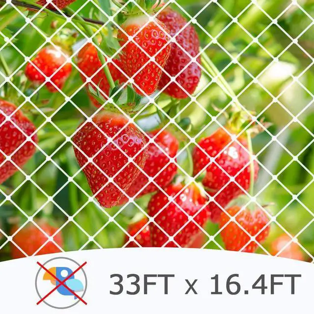 Alt view image 6 of 6 - Anti-Bird Netting, 33FT x 16.4FT Bird Net, Nylon Garden Netting with 100Pcs Cable Ties Protect Garden Farm Fruit and Vegetables from Birds, Deer