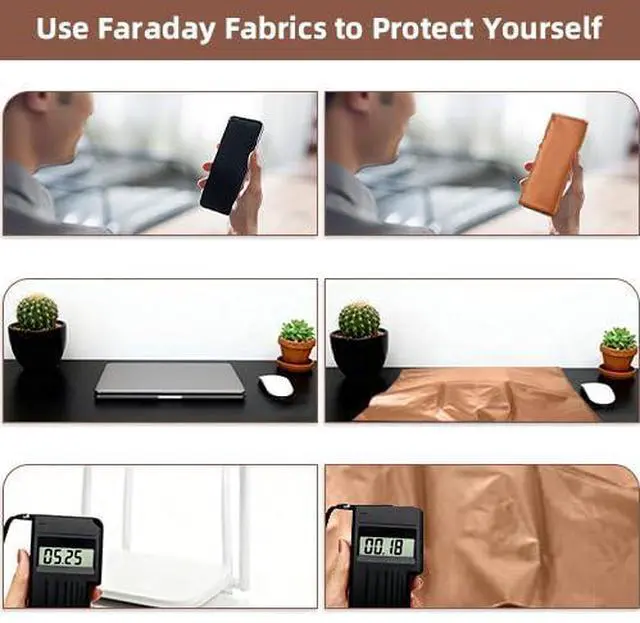 Alt view image 4 of 7 - Pure Copper Faraday Fabric RF & LF Electromagnetic Fields Gold Color Blocking Fabric 2 Meters (78"x43" inch)