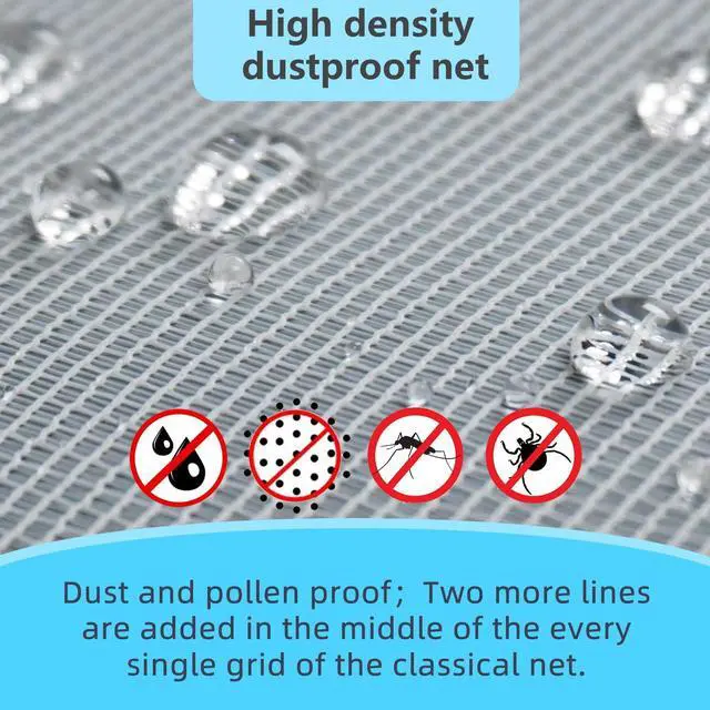 Alt view image 2 of 7 - High Density Screen Pollen Proof Net Dust and Pollen Proof Screen Mesh Replacement Door and Window Mesh(37"x99",Gray)