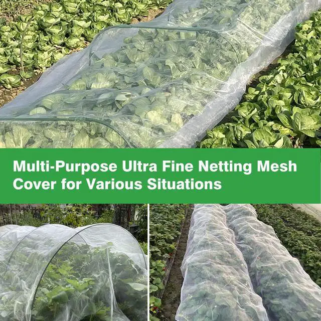 Alt view image 4 of 6 - Ultra Fine Garden Netting 4'x10' Plant Pest Barrier Covers Bird Patio Mosquito Netting Tree Vegetable Mesh Protection Netting Fruit Greenhouse Row Nets for Garden