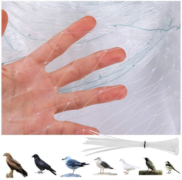 Main image of 9.8 x26 Ft Garden Netting with 1'' Square Mesh with Cable Tie for Fruit, Vegetable, Plant Trees Protection, White