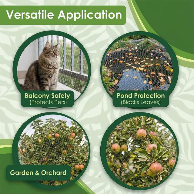 Alt view image 7 of 7 - 9.8 x26 Ft Garden Netting with 1'' Square Mesh with Cable Tie for Fruit, Vegetable, Plant Trees Protection, White