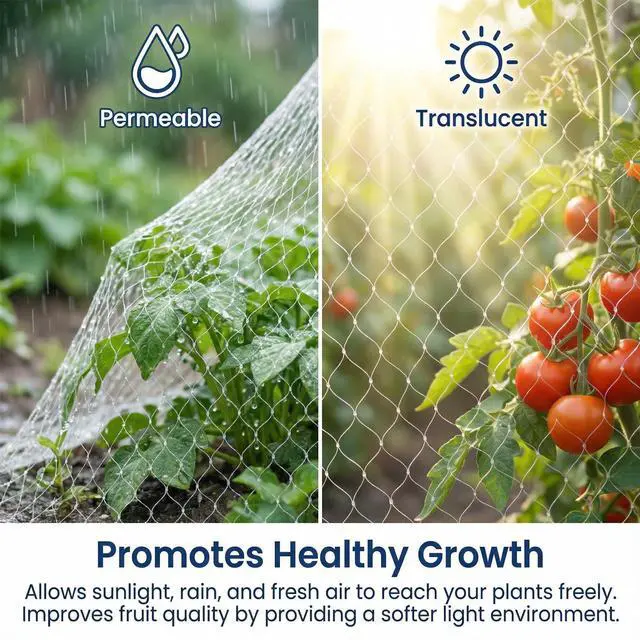 Alt view image 6 of 7 - 9.8 x26 Ft Garden Netting with 1'' Square Mesh with Cable Tie for Fruit, Vegetable, Plant Trees Protection, White