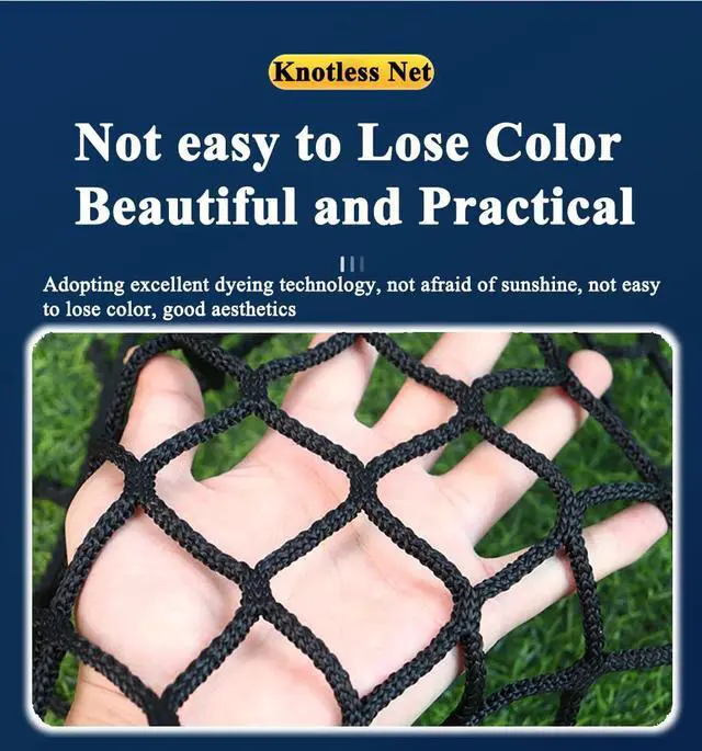 Alt view image 3 of 7 - Black Safety Rope Net for Kids, Exterior Guardrail Net for Stair Balcony, Knotless Fence Protective Netting, Outdoor Terrace Decoration Grid Net (0.5Mx2M(1.64FTx6.56FT), Black)