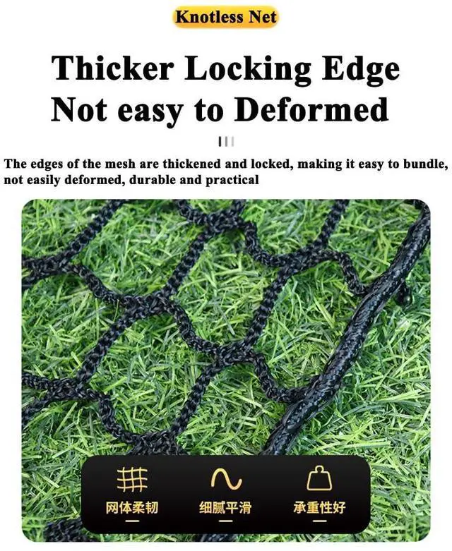 Alt view image 6 of 7 - Black Safety Rope Net for Kids, Exterior Guardrail Net for Stair Balcony, Knotless Fence Protective Netting, Outdoor Terrace Decoration Grid Net (0.5Mx2M(1.64FTx6.56FT), Black)