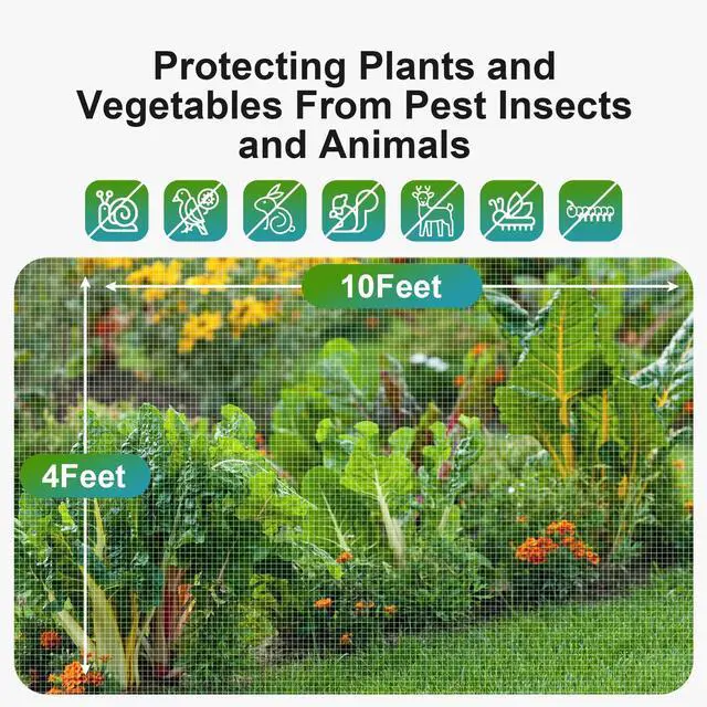 Alt view image 2 of 7 - Netting Pest Barrier: 4'x10' Fine Bug Netting for Garden Protection Row Cover Raised Bed Screen Mesh Greenhouse Mosquito Net, Protecting Tree Plants Vegetable Flowers Fruits
