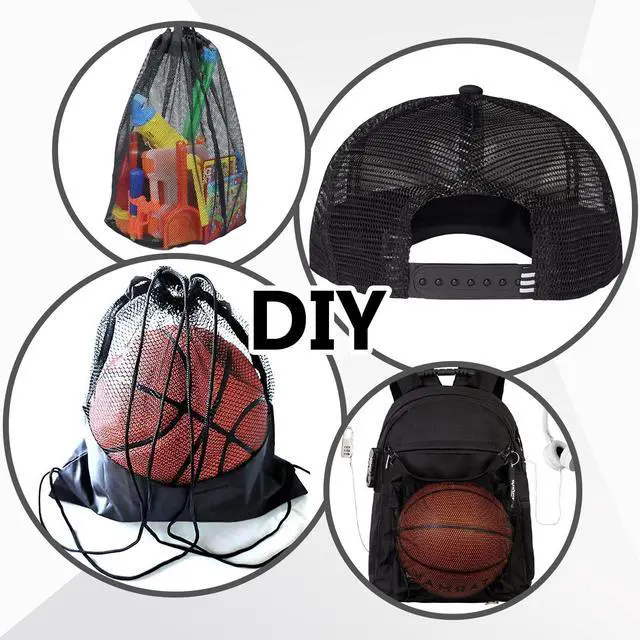 Alt view image 6 of 7 - Black Mesh Fabric 59 x 29.5 Inch Mesh Netting Stretchy Power Meshes Fabric for Sewing Crafts Netting Clothes Shopping Bag Backpack Pocket and Straps