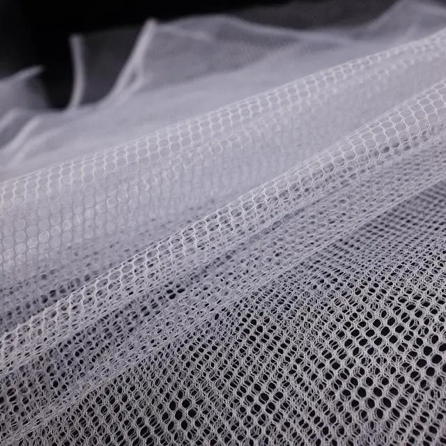 Alt view image 2 of 7 - 29.5 x 59 Inch White Mesh Fabric Slightly Stretchy for Sewing Projects, Shopping Bag, Backpack Pocket and Straps and Netting Clothes