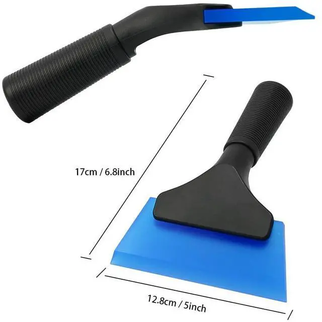 Alt view image 3 of 7 - Small Squeegee with 5 Inch Dark Blue Rubber Blade Mini Wiper Window Tinting Tools for Mirror Glass Window Cleaner with Non-Slip Handle
