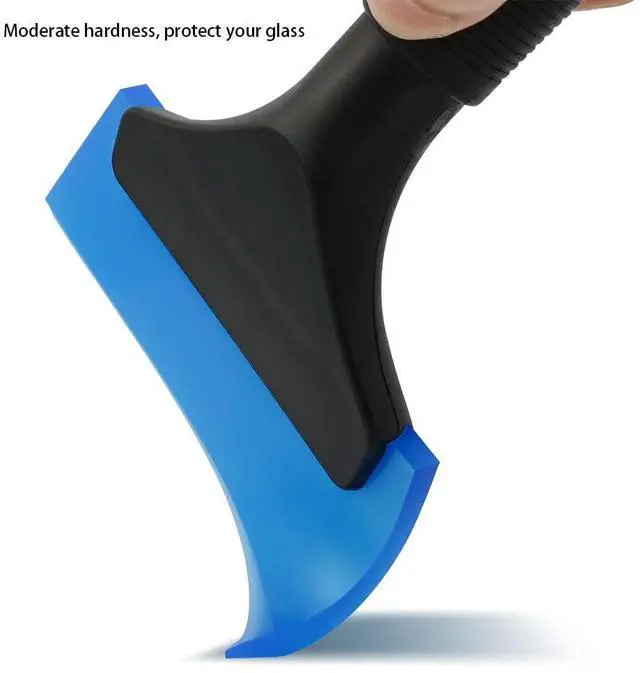 Alt view image 5 of 7 - Small Squeegee with 5 Inch Dark Blue Rubber Blade Mini Wiper Window Tinting Tools for Mirror Glass Window Cleaner with Non-Slip Handle