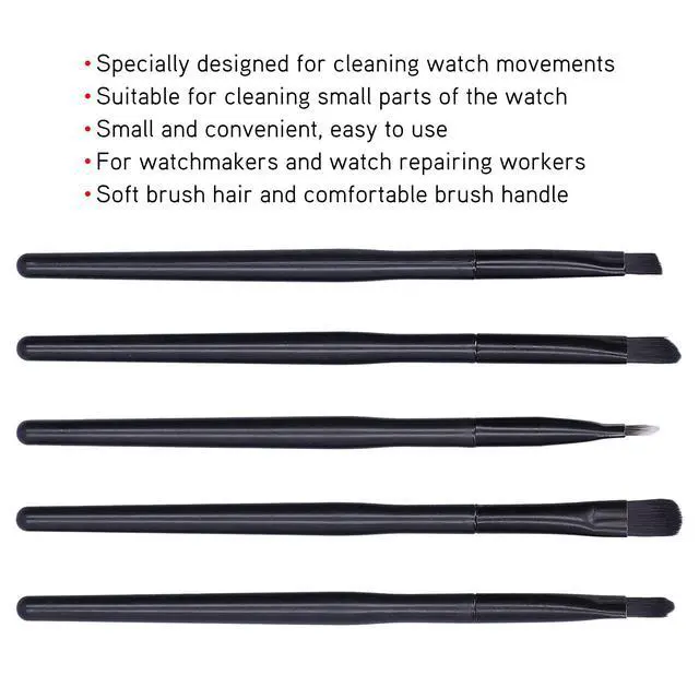 Alt view image 4 of 7 - Cleaning Dust Brush Kit, Cleaner Tool Kit Corner Removal Cleaning Brush Watch Repair Watchmaker Tool Kit Watch Cleaning Brush Set Wristwatch Movement Small Part Cleaning Soft Brushes Set