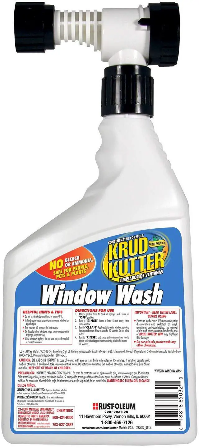 Alt view image 2 of 2 - Window Wash Cleaner, 32 oz, Streak Free Glass Cleaner for Windows, Mirrors and Glass Surfaces, Removes Dirt, Dust and Grime, Indoor and Outdoor Use