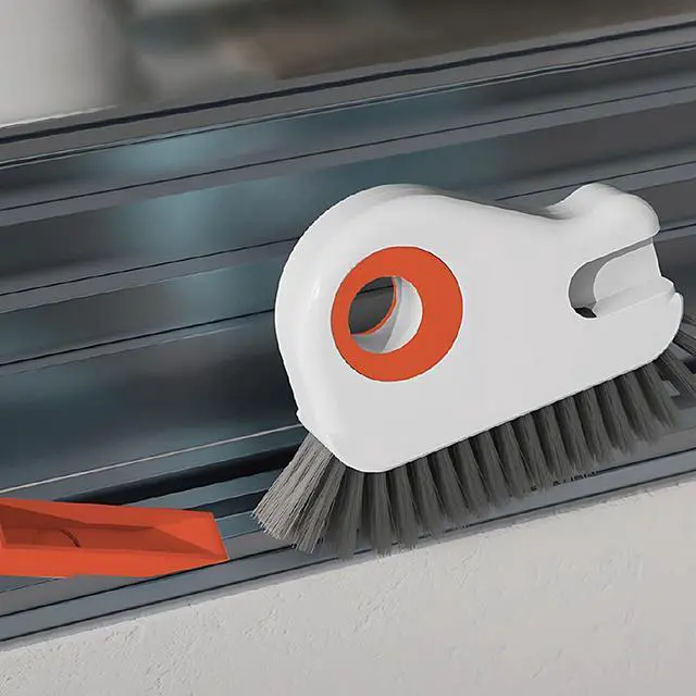 Alt view image 4 of 5 - 2 Pcs 2 in 1 Window Track Cleaner Tool,Crevice Cleaning Brush with Hidden Scraper, Efficient Window Sill Cleaner Tool,Sliding Door Track Cleane for Glass Door Grooves, Home Kitchen Bathroom Cleaning