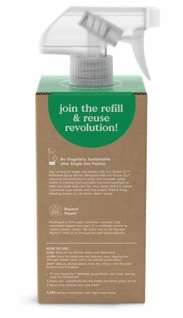 Alt view image 2 of 7 - Refillable Glass Spray Bottle, 16 oz White - Reusable Cleaning Container with Protective Silicone Sleeve & Slide & Snap Labeling System - For Essential Oil, Multi-Purpose & Glass Cleaners