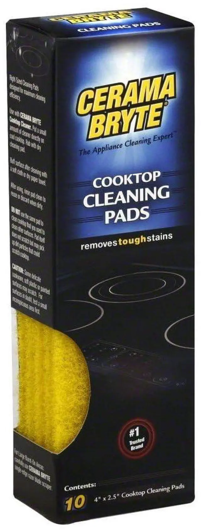 Main image of 1 x 10 Pack Cleaning Pads Cooktop and Stove Top Cleaner for Glass - Ceramic Surfaces, 10 Count