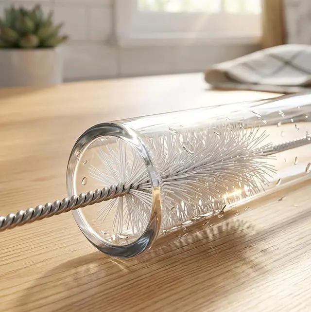 Alt view image 5 of 7 - Long Straw Brush Cleaner (10 Pack), Flexible Nylon Tube Cleaning Brushes with 0.4" Bristles, Rust-Proof Stainless Steel Wire Washer for Reusable Tumblers, Sports Bottles & Pipes (10 Inch)