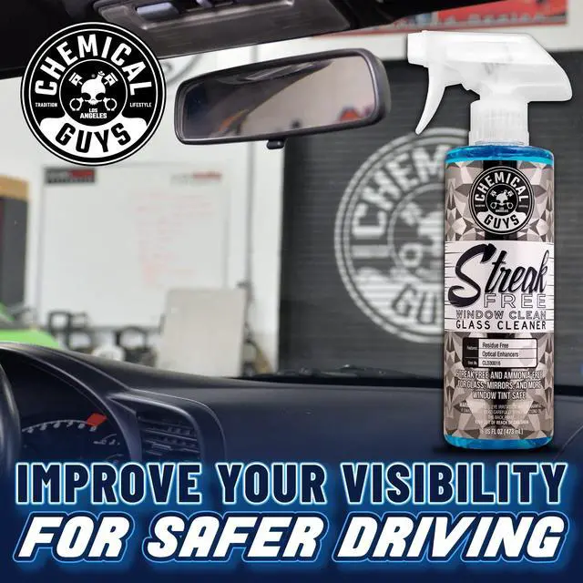Alt view image 3 of 7 - Chemical Guys Streak Free Glass and Window Cleaner - Works on Glass, Windows, Mirrors, and Screens, Ammonia-Free and Safe on Tinted Windows, for Cars, Trucks, SUVs, and Home Use - 16 oz