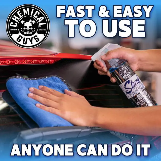 Alt view image 6 of 7 - Chemical Guys Streak Free Glass and Window Cleaner - Works on Glass, Windows, Mirrors, and Screens, Ammonia-Free and Safe on Tinted Windows, for Cars, Trucks, SUVs, and Home Use - 16 oz