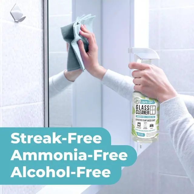 Alt view image 3 of 7 - Glass Cleaner, Ammonia-Free, Streak-Free Spray for Windows, Screens, Stovetop, Bathroom, Natural Peppermint Scent, 16oz