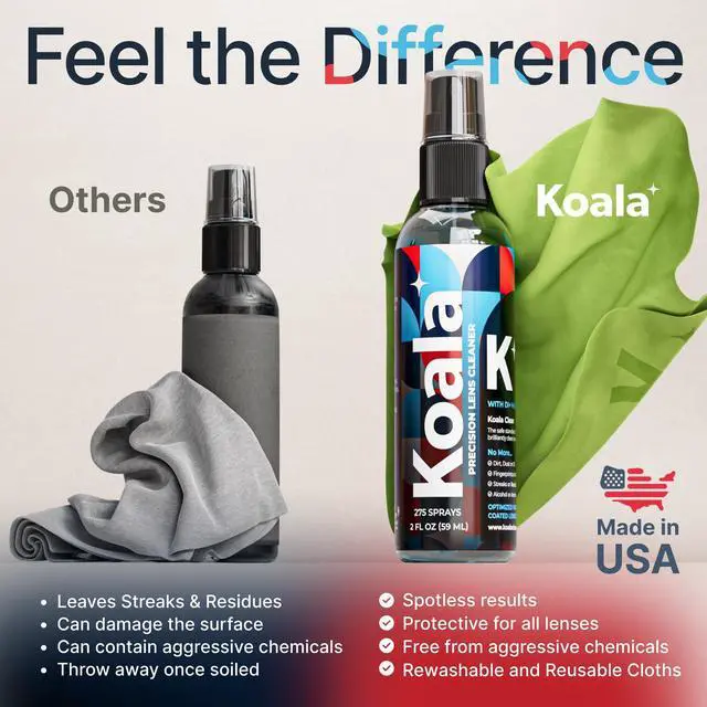 Alt view image 5 of 7 - Lens Cleaner Spray Kit | (1x) Glasses Cleaner Bottle + (1x) Microfiber Cloth | Alcohol Free Eyeglasses, Screen, and Camera Cleaning Kit | Made in USA (2 Piece Set)